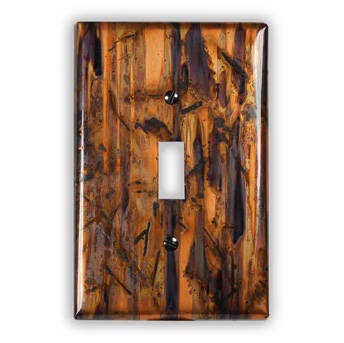 Single Toggle Copper Switch Plate in Bamboo Forest