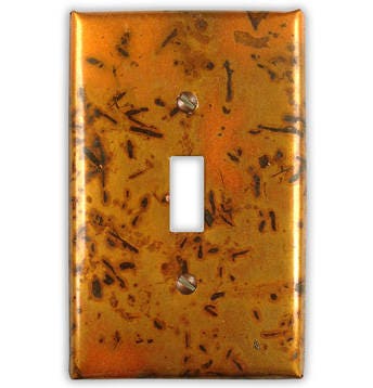 Single Toggle Copper Switch Plate in Bamboo