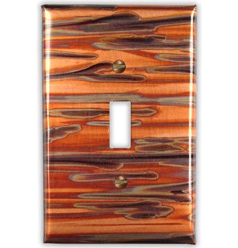 Single Toggle Copper Switch Plate in Enchantment Horizontal