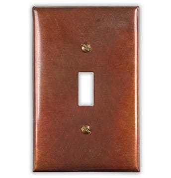 Single Toggle Copper Switch Plate in Rustic