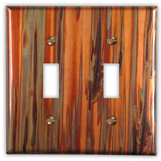 Double Toggle Copper Switch Plate in Enchantment Vertical