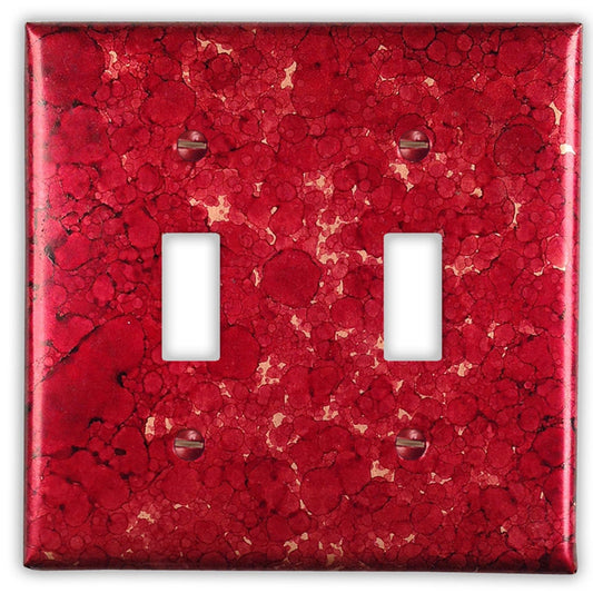 Double Toggle Copper Switch Plate in Red Wine