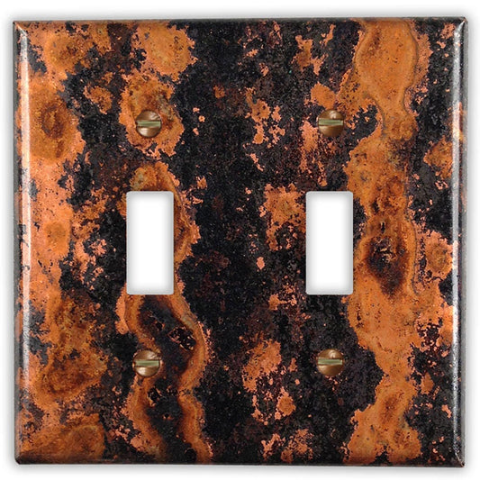 Double Toggle Copper Switch Plate in Zebra