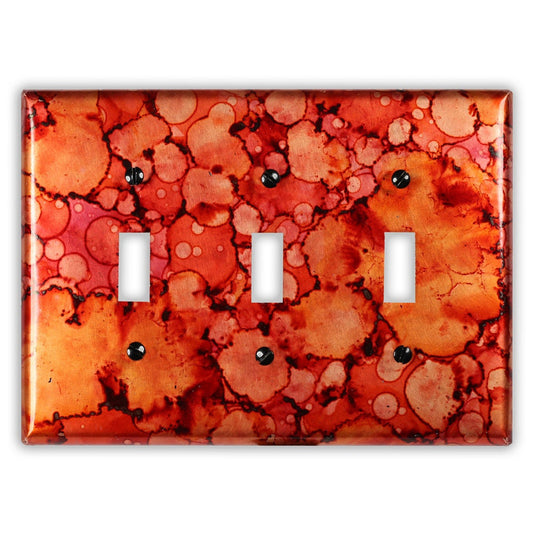 Triple Toggle Copper Switch Plate in Autumn