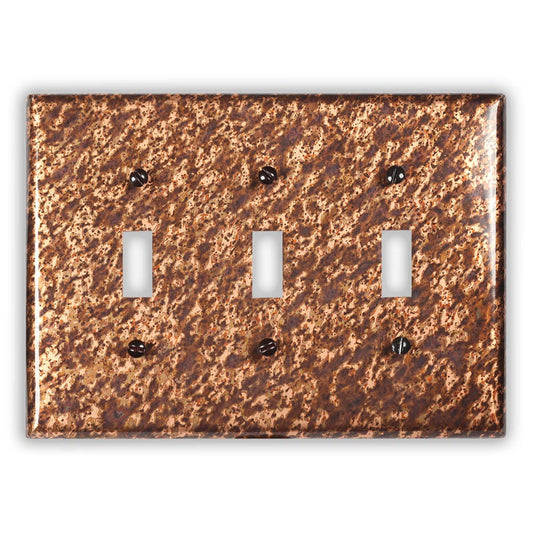 Triple Toggle Copper Switch Plate in Sandstorm