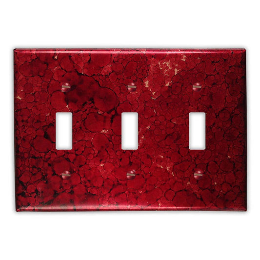 Triple Toggle Copper Switch Plate in Red Wine