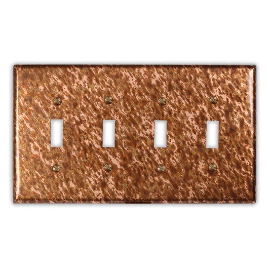 Quadruple Toggle Copper Switch Plate in Sandstorm