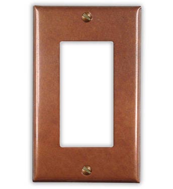 Single Rocker/GFI Copper Switch Plate in Antique