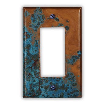 Single Rocker/GFI Copper Switch Plate in Azul