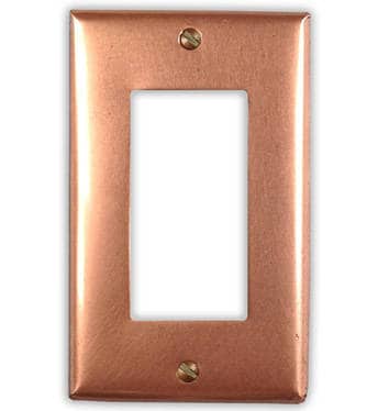 Single Rocker/GFI Copper Switch Plate in Raw Copper