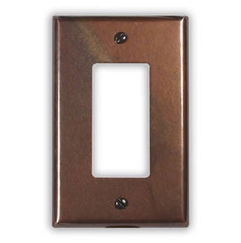 Single Rocker/GFI Copper Switch Plate in Rustic