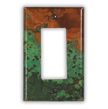 Single Rocker/GFI Copper Switch Plate in Verde
