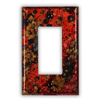 Single Rocker/GFI Copper Switch Plate in Wild Fire