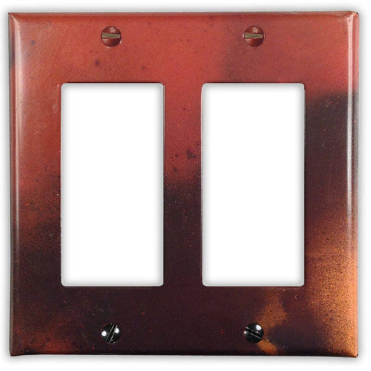 Double Rocker/GFI Copper Switch Plate in Rojo y Negro