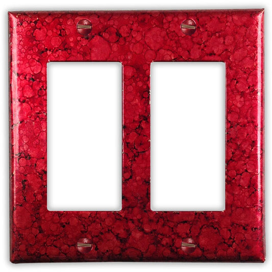 Double Rocker/GFI Copper Switch Plate in Red Wine