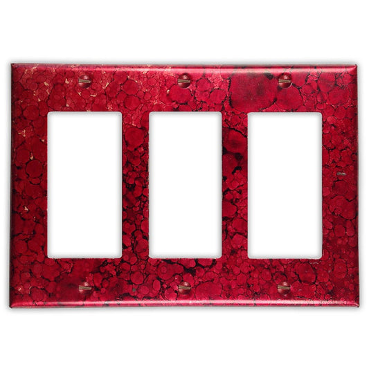 Triple Rocker/GFI Copper Switch Plate in Red Wine