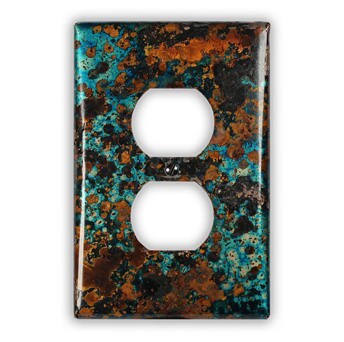 Single Outlet Copper Switch Plate in Mystic Topaz