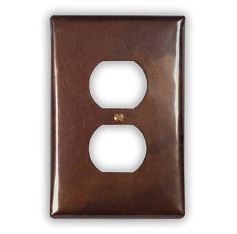 Single Outlet Copper Switch Plate in Rustic