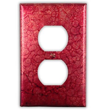 Single Outlet Copper Switch Plate in Red Wine