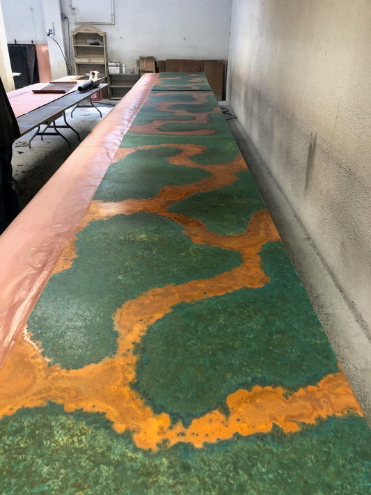 Light Gauge Patina Sheet Copper in Verde