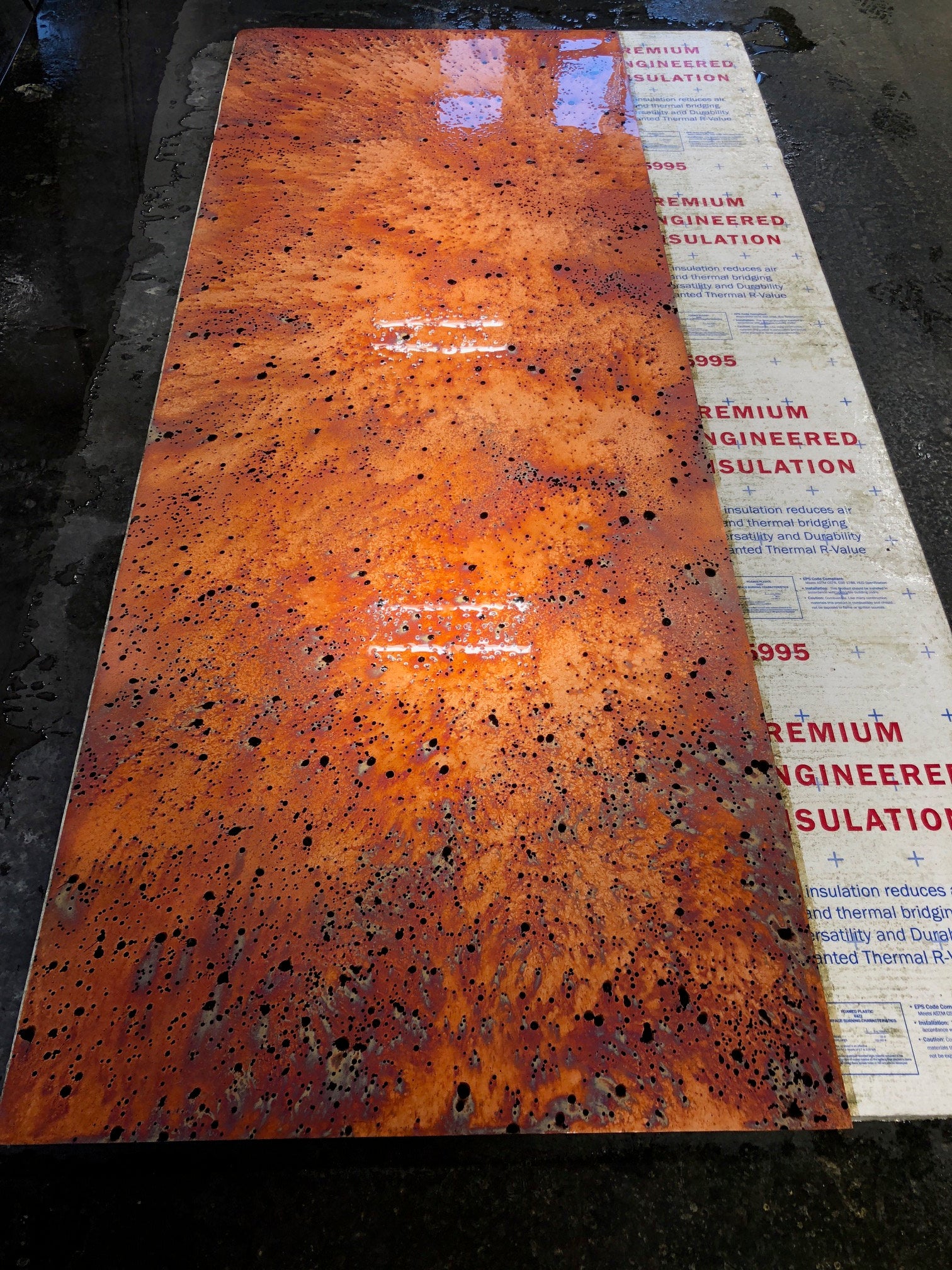 Light Gauge Patina Sheet Copper in Sunburst