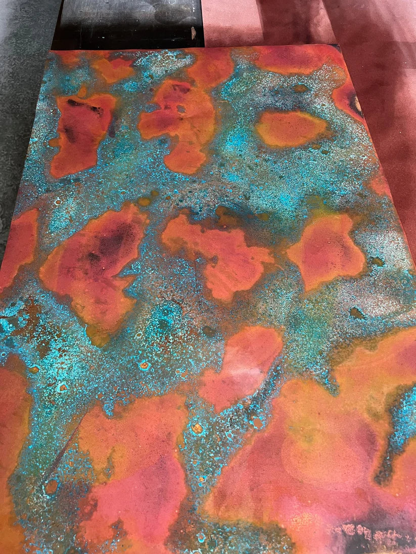 Heavy Gauge Patina Sheet Copper in Rojo