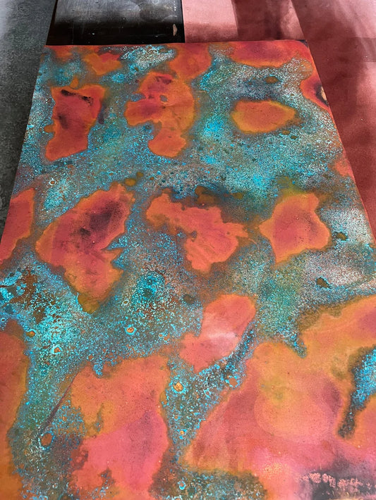 Heavy Gauge Patina Sheet Copper in Rojo