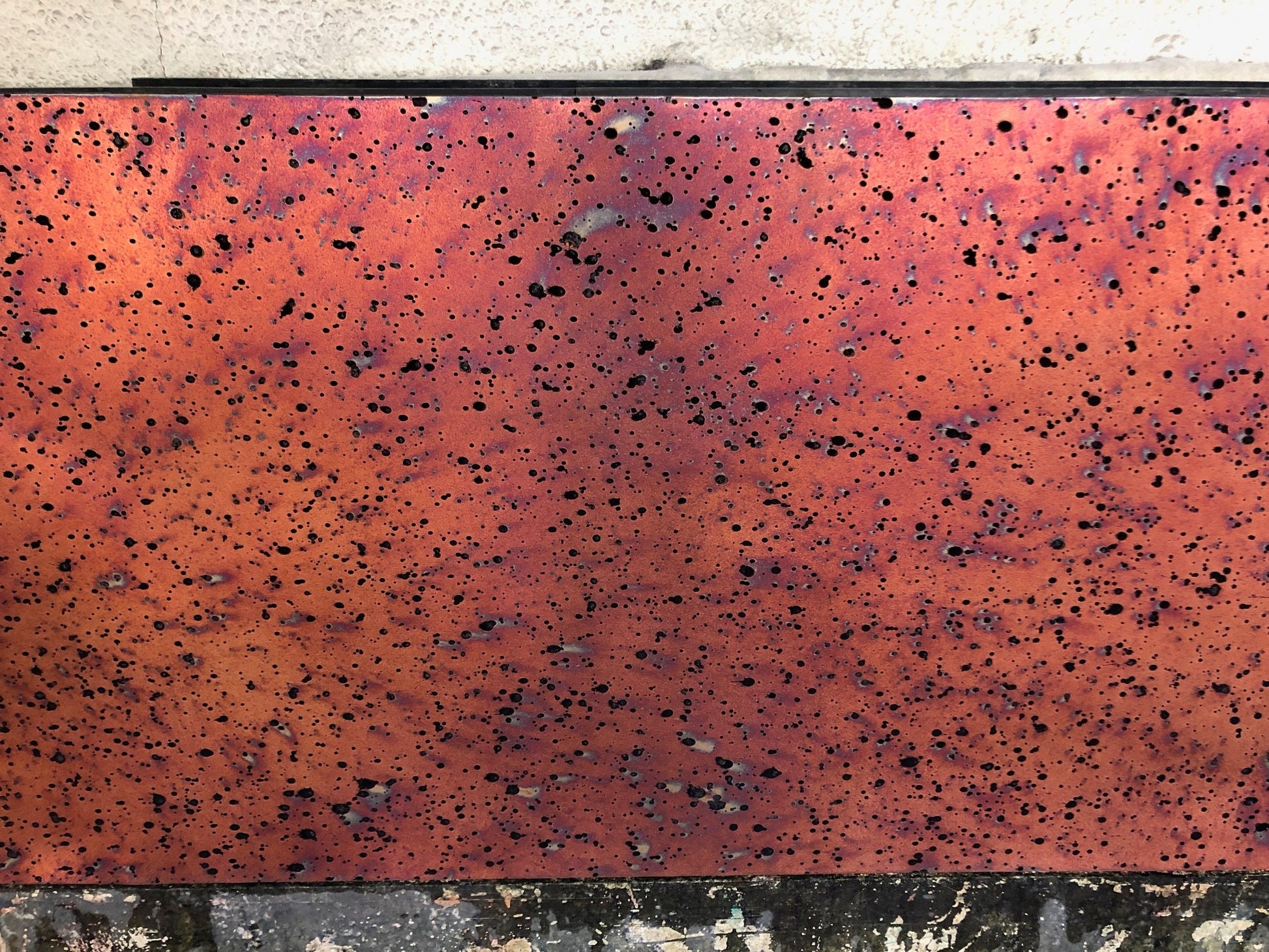 Light Gauge Patina Sheet Copper in Sunburst