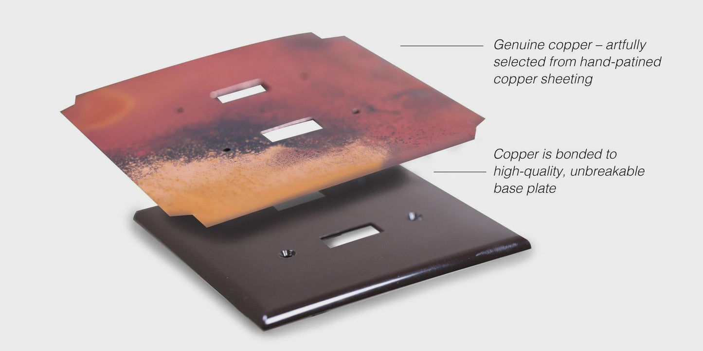 Copper Switch Plate in Light Distressed - Additional Configurations Available!
