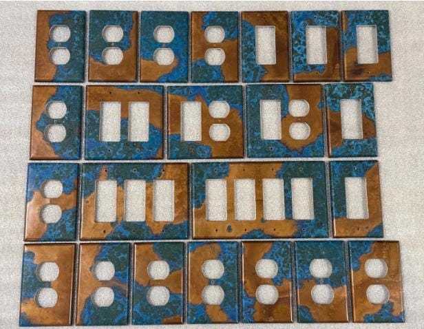 Copper Switch Plate in Azul - Additional Configurations Available!