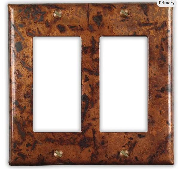 Copper Switch Plate in Medium Distressed - Additional Configurations Available!